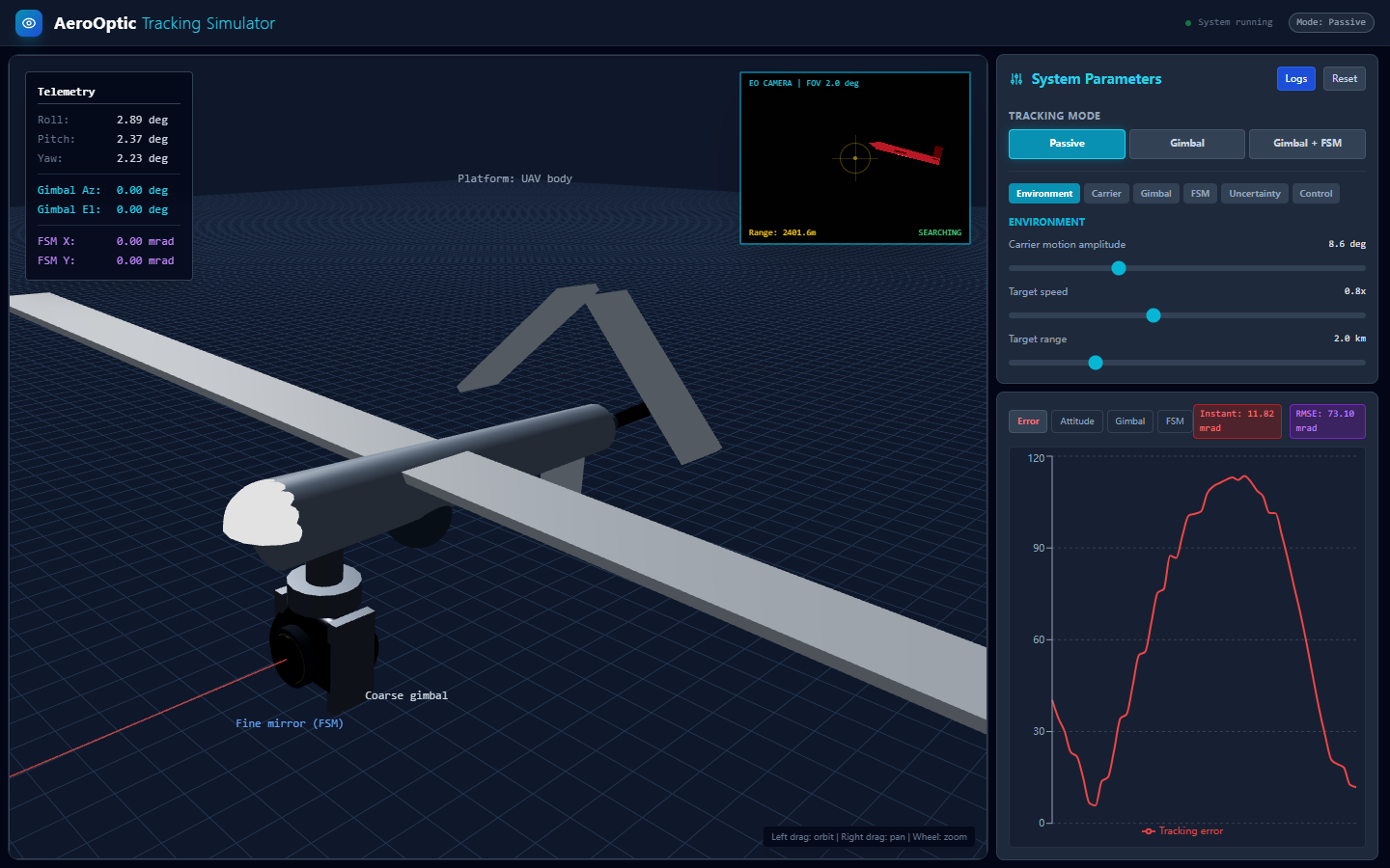 AeroOptic Tracker Simulator preview